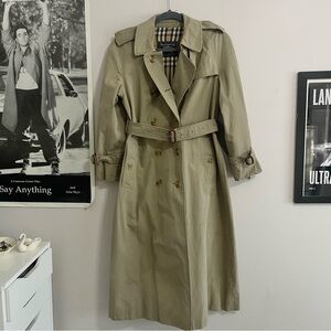 Vintage Original Burberry Tan Long Castleford Trench Coat